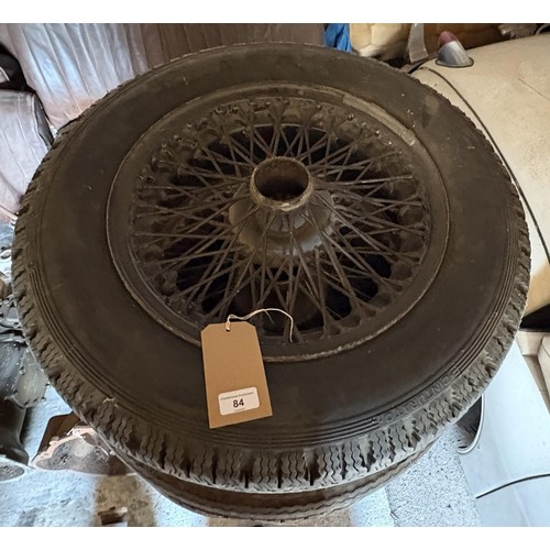 84 - Six wire wheels, probably for a Jaguar XK140 (6)