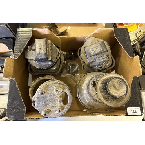 136 - Two Lucas glass water bottles, and two others (4)