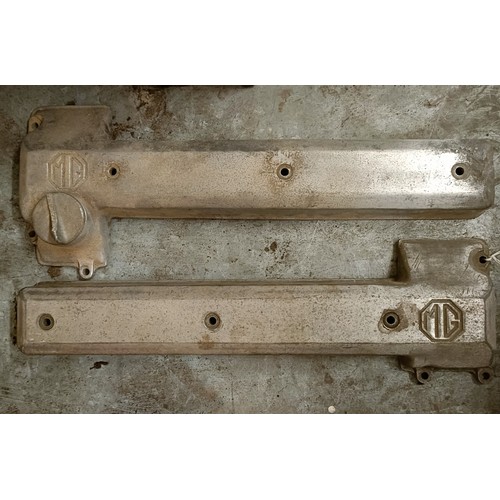 152 - A rare pair of MGA Twin Cam covers, with an oil cap