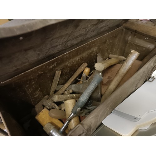 155 - Assorted tools, rally plaques, a pillar drill and a large group of other items (qty)