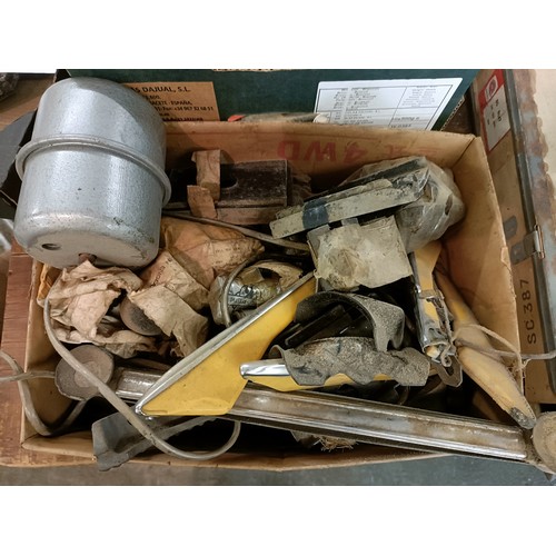 173 - A group of assorted spares, including trafficators and other parts (2 small boxes)