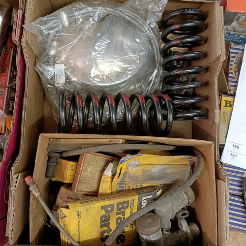 181 - Assorted new old stock and other parts, including springs, cylinders and other items (2 boxes)
