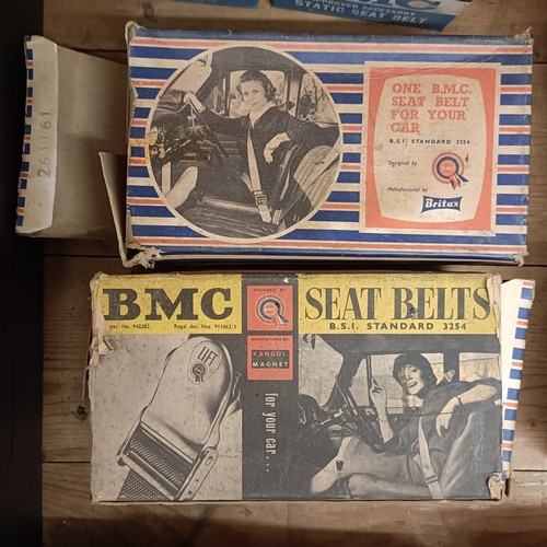 183 - A BMC ADA 3897 Seat Belt, new old stock, and another similar (2)