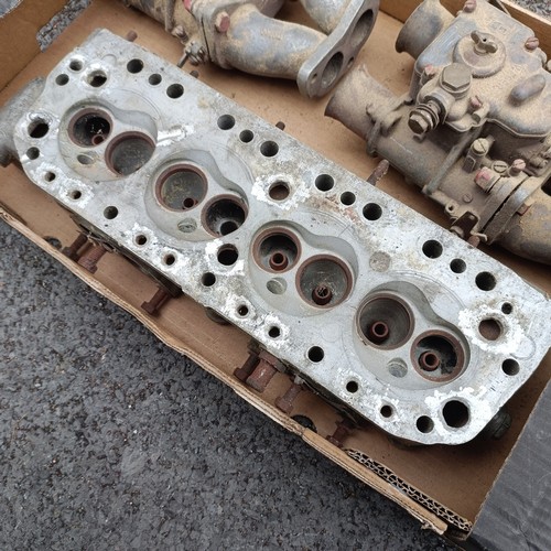179 - A Derrington-HRD crossflow alloy head to fit a BMC B series 1500/1600/1800, with a pair of twin Webe... 