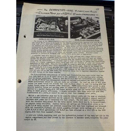 179 - A Derrington-HRD crossflow alloy head to fit a BMC B series 1500/1600/1800, with a pair of twin Webe... 