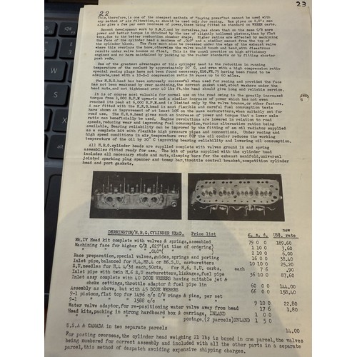 179 - A Derrington-HRD crossflow alloy head to fit a BMC B series 1500/1600/1800, with a pair of twin Webe... 