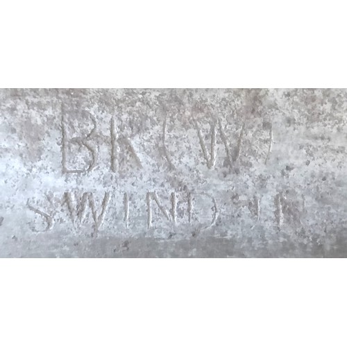 2013 - A BR(M) lamp, 26 cm high, a BR(E) lamp, 26 cm high, and a BR(W) signal lamp, stamped Swindon, 25 cm ...