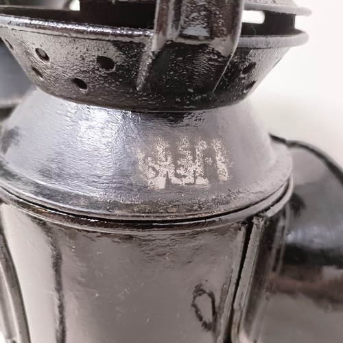 2053 - A GWR guard's lamp, by G Polkey Ltd, Birmingham, 34 cm high, and an SR(E) guard's lamp, 35 cm high (...