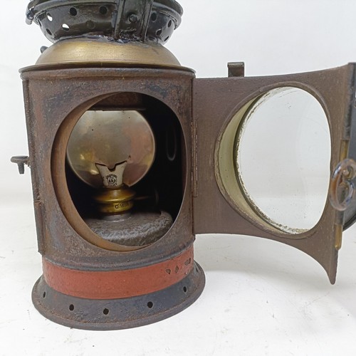 2047 - A BR(W) Paddington type guard's lamp, 32 cm high, and a GWR Paddington type guard's lamp, 33 cm high...