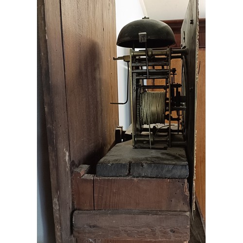 328 - A longcase clock, the brass dial with a subsidiary seconds dial and date aperture, fitted an eight d... 