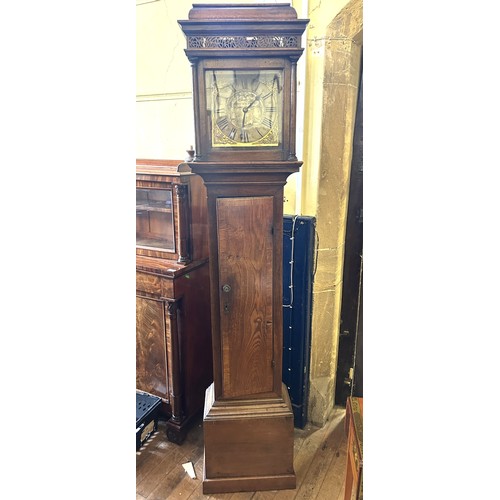 324 - A longcase clock, by James Wood, Dorchester, in an oak case, 196 cm high