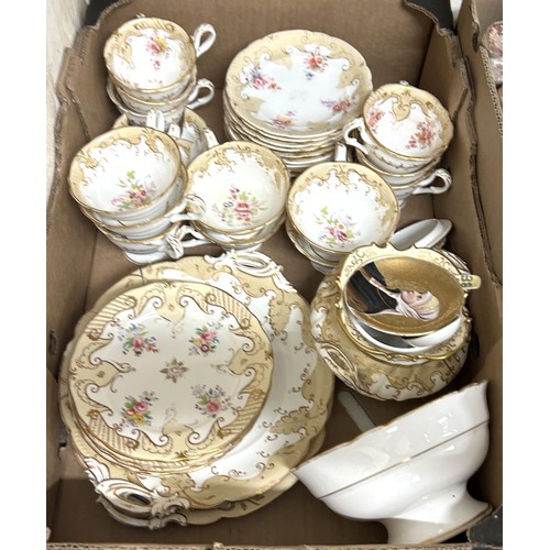 348 - A part dessert service, and assorted other ceramics (2 boxes)