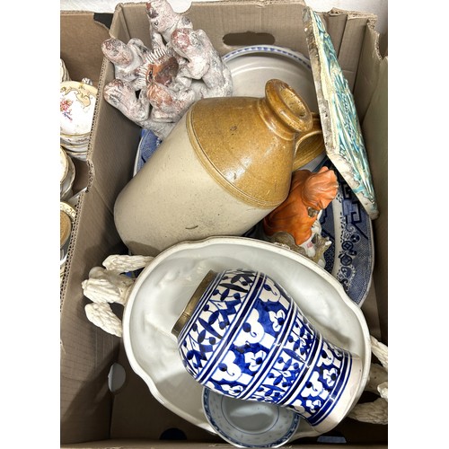 348 - A part dessert service, and assorted other ceramics (2 boxes)