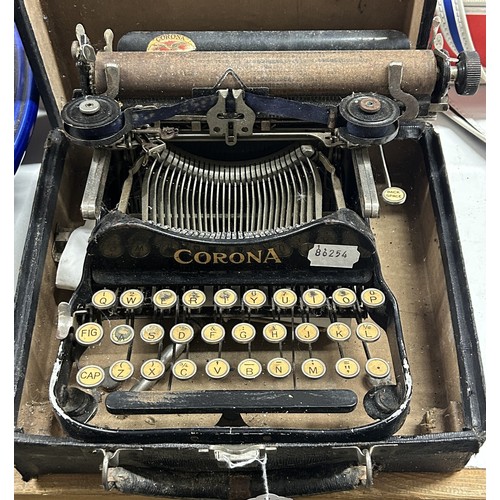 360 - A vintage Corona typewriter, cased