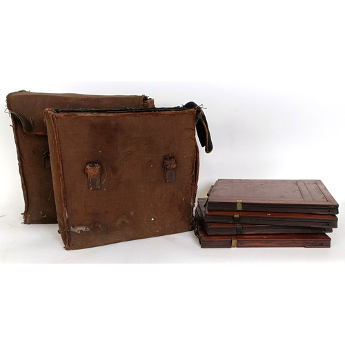 307 - A plate camera, in two canvas bags (2)