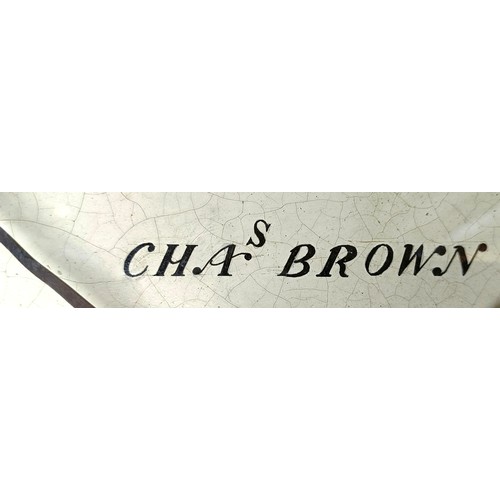 315 - A wall clock, the painted dial signed Charles Brown, Bridport, with a single fusee movement, 40 cm d... 