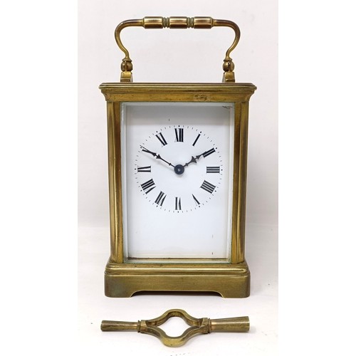 316 - A carriage clock, 16 cm high