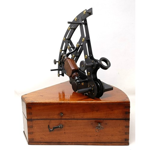 321 - An 8 inch radius double-framed Vernier Sextant, by Gilbert of London, circa 1820, cased