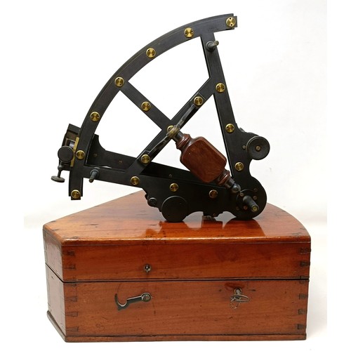 321 - An 8 inch radius double-framed Vernier Sextant, by Gilbert of London, circa 1820, cased