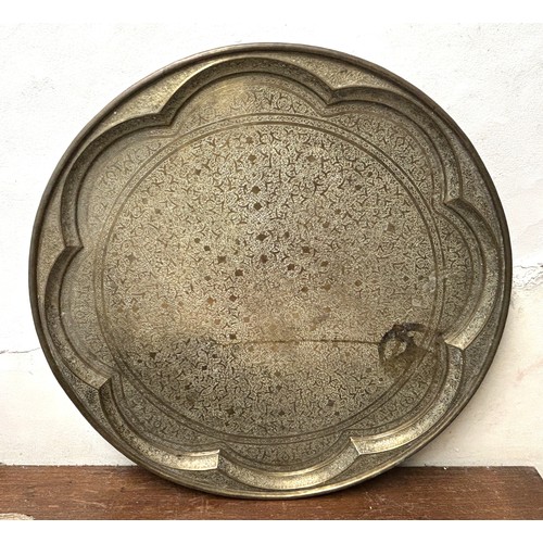 347 - A Benares tray, 57 cm diameter