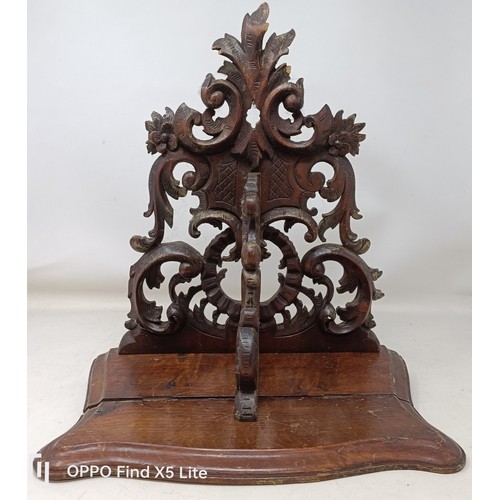 349 - A carved walnut shelf, a bronze pestle and mortar and assorted other items (box)