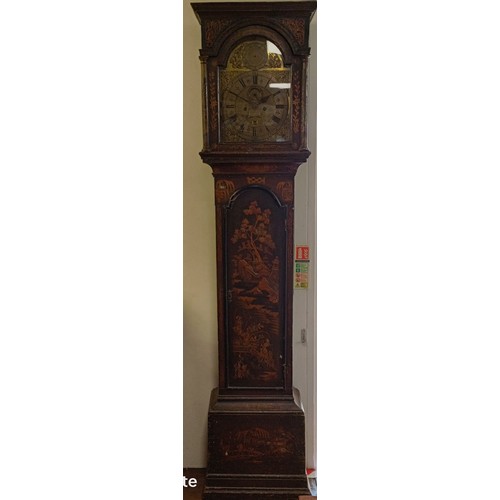 330 - A longcase clock, the brass dial signed Sam Jonnson, with a subsidiary seconds dial and date apertur... 