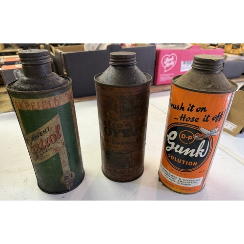 196 - Assorted oil and other cans (box)