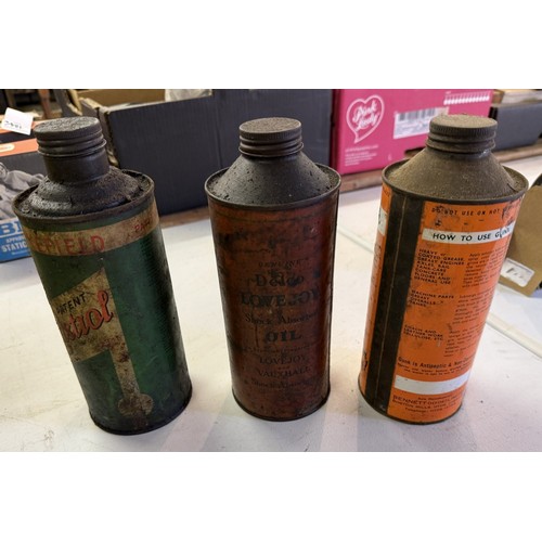 196 - Assorted oil and other cans (box)