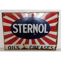 A double sided Sternol Oils & Greases enamel sign, 43 x 61 cm