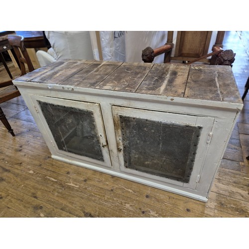 967 - A painted meat safe, 127 cm wide