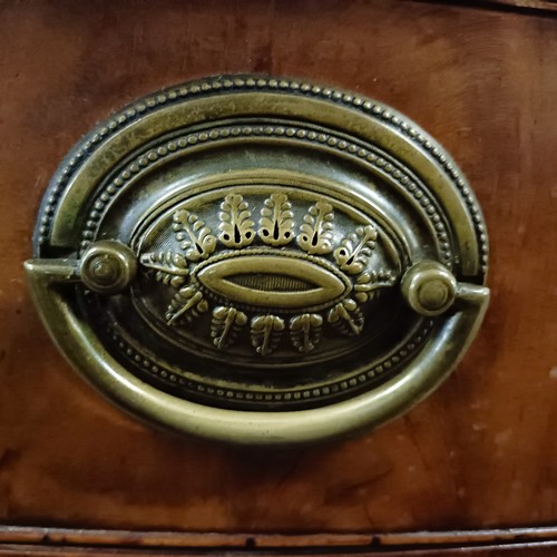 968 - A mahogany bow front chest, having four drawers, 88 cm wide