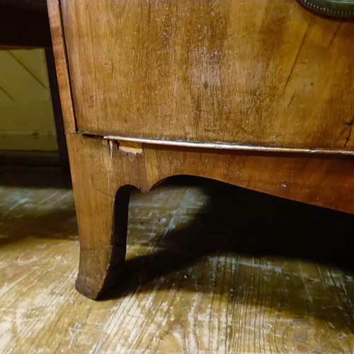 968 - A mahogany bow front chest, having four drawers, 88 cm wide