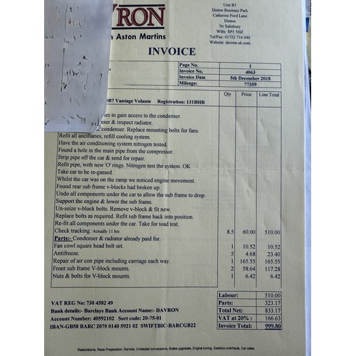 9 - 2001 Aston Martin DB7 Vantage Volante<br />Registration number 131 BHR<br />Chassis number SCFAB3230...