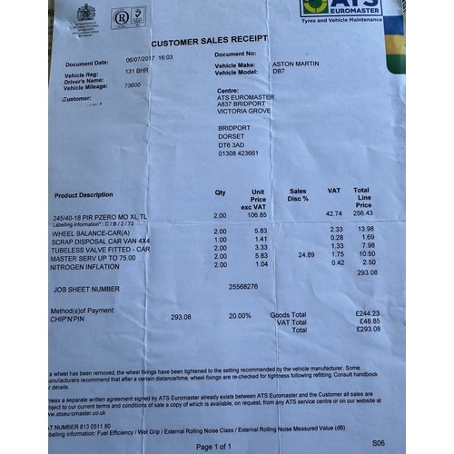 9 - 2001 Aston Martin DB7 Vantage Volante<br />Registration number 131 BHR<br />Chassis number SCFAB3230...