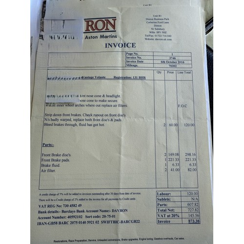 9 - 2001 Aston Martin DB7 Vantage Volante<br />Registration number 131 BHR<br />Chassis number SCFAB3230...