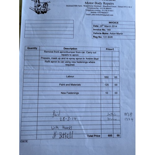 9 - 2001 Aston Martin DB7 Vantage Volante<br />Registration number 131 BHR<br />Chassis number SCFAB3230...