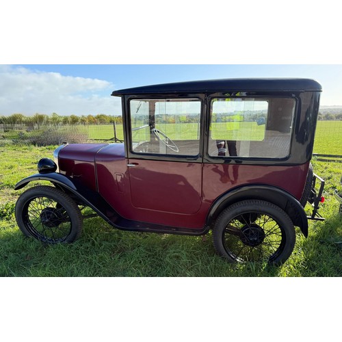 27 - 1928 Austin 7 Top Hat SaloonRegistration number YC 4611Chassis number 72937Engine number A.7-5402Red... 