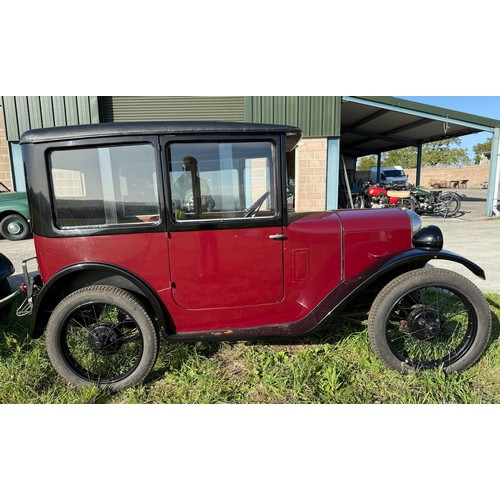 27 - 1928 Austin 7 Top Hat SaloonRegistration number YC 4611Chassis number 72937Engine number A.7-5402Red... 