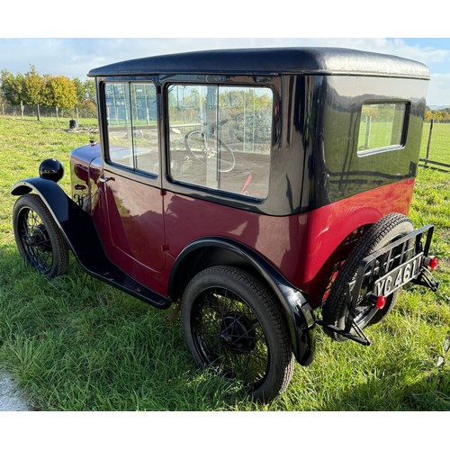 27 - 1928 Austin 7 Top Hat SaloonRegistration number YC 4611Chassis number 72937Engine number A.7-5402Red... 