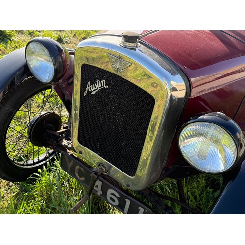 27 - 1928 Austin 7 Top Hat SaloonRegistration number YC 4611Chassis number 72937Engine number A.7-5402Red... 