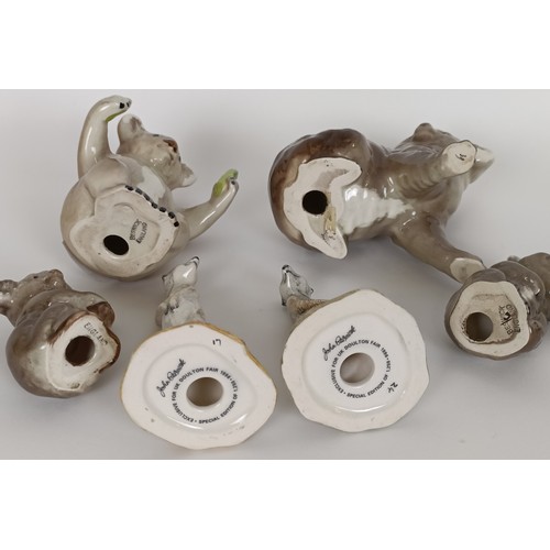 70 - A Beswick Koala Bear, 1038, three others, 1039, 1040 and 1089, and two Meerkats, 3568 and 3571, all ... 