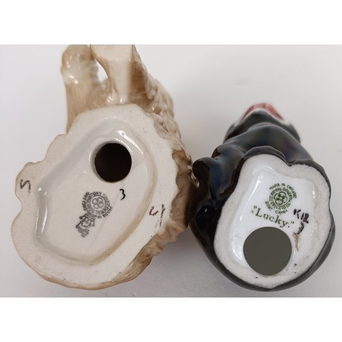 72 - A Royal Doulton cat, Lucky, K12, and a Cat with bandaged paw, ginger, DA195 (2)