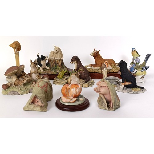 61 - A Border Fine Arts group, Puppy & Robin, EF16, another foal, JH17, seven others, a Royal Adderle... 