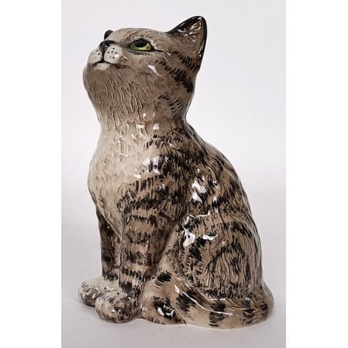 64 - A Beswick Persian Kitten, seated, looking up, grey Swiss roll, 1886, gloss