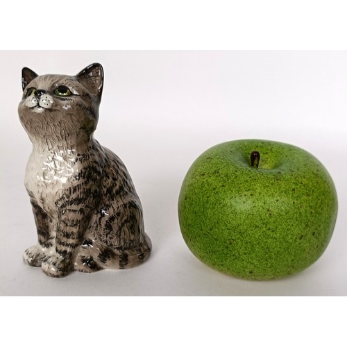 64 - A Beswick Persian Kitten, seated, looking up, grey Swiss roll, 1886, gloss