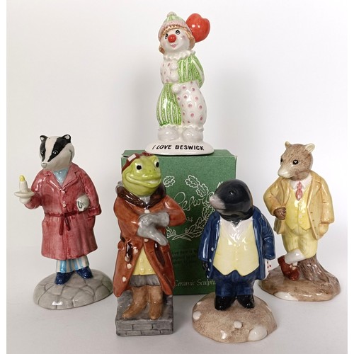 118 - Five Beswick Wind In The Willows figures, including Washerwoman Toad, a Little Loveable figure, I Lo... 
