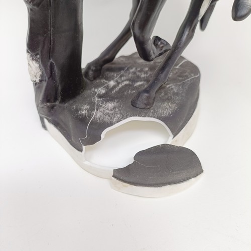 241 - A Beswick group of a Native American warrior on a rearing horse, matt, 24 cm high