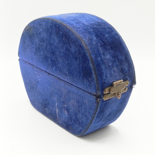 697 - A 9ct gold, amethyst and seed pearl bangle, 7.2 g all in, 7 cm wide, boxed