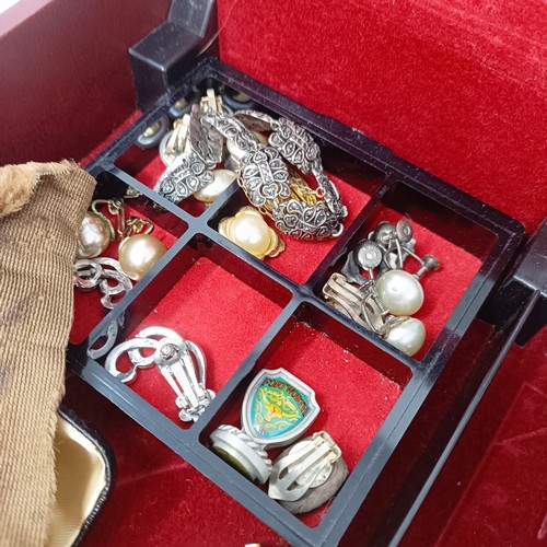 712 - A ladies gold plated Elgin fob watch, and assorted costume jewellery (box)