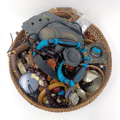 715 - A tribal necklace, and assorted costume jewellery (box)